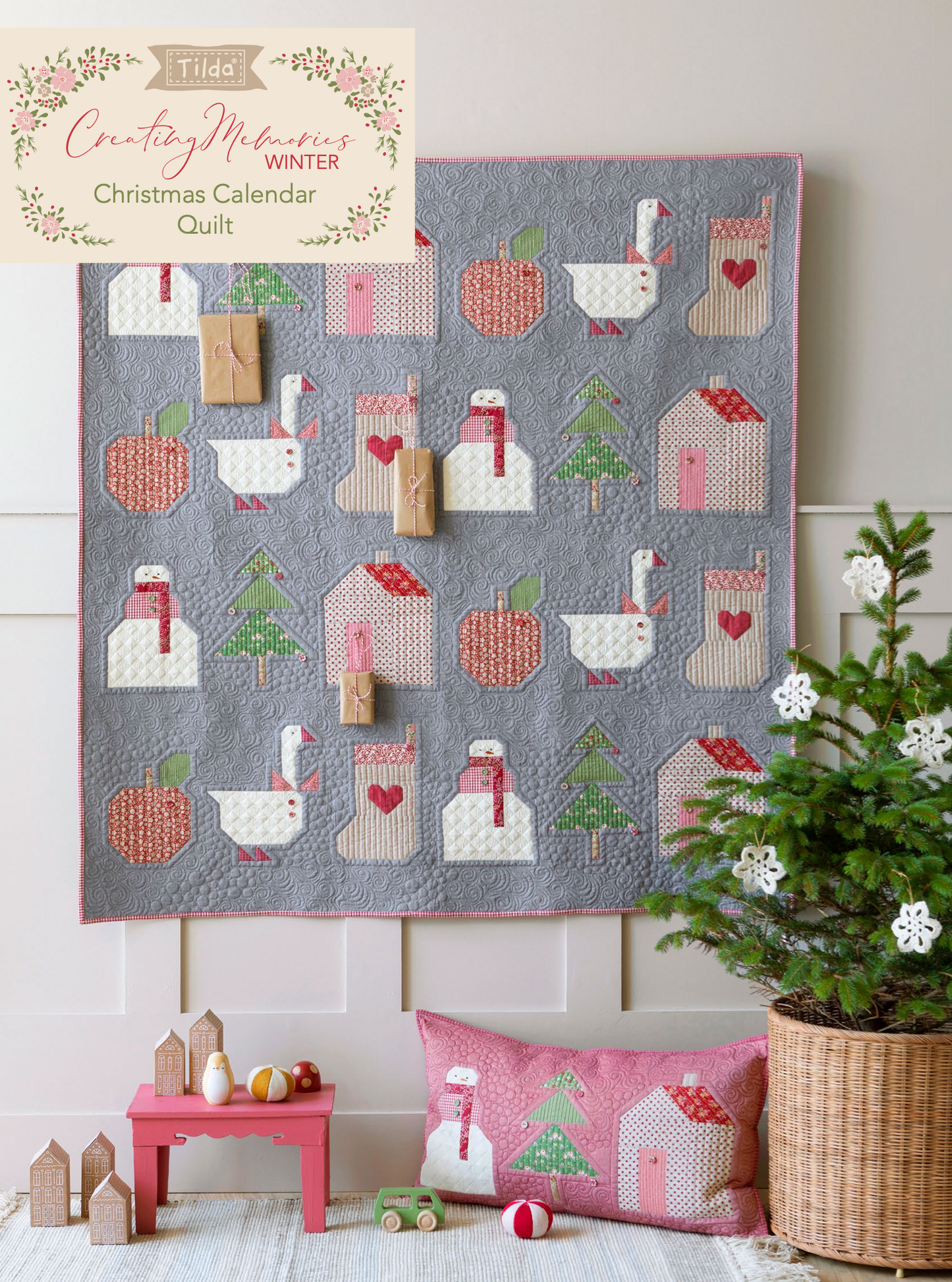 Christmas Calendar Quilt, Creating Memories WINTER by Tilda, FREE Pattern