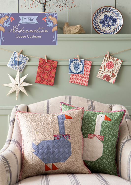 Christmas Goose Cushions from the Hibernation Collection, a Tilda World FREE Pattern