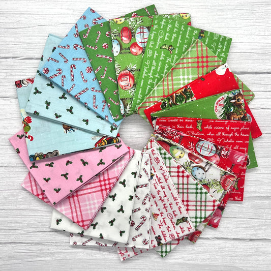 Christmas Joy by Lindsey Wilkes a Riley Blake Designs Collection, Fat Quarter Bundle, 18 skus - Good Vibes Quilt Shop