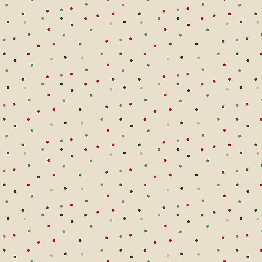 Christmas Time, Dots C17825 Linen, Sold by the 1/2 Yard, PREORDER - Good Vibes Quilt Shop