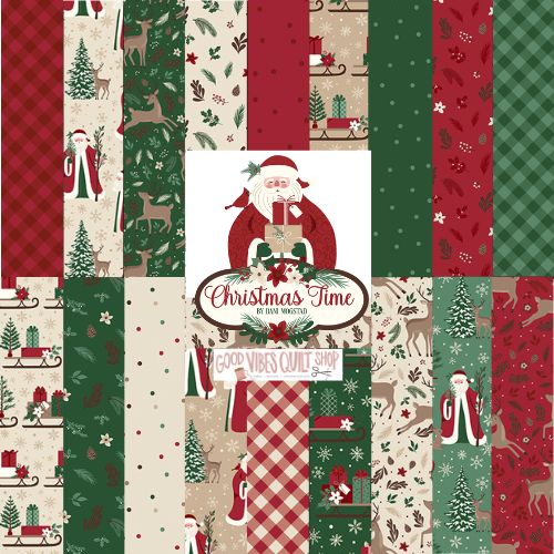 Christmas Time Fabric, Fat Quarter Bundle 18 Prints, PREORDER - Good Vibes Quilt Shop