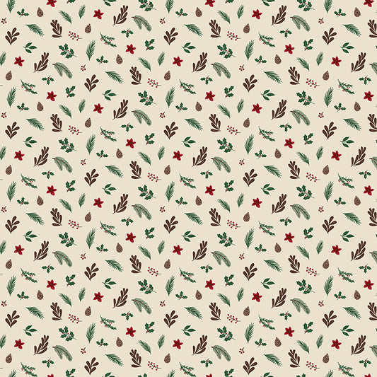 Christmas Time, Foliage C17823 Linen, Sold by the 1/2 Yard, PREORDER - Good Vibes Quilt Shop