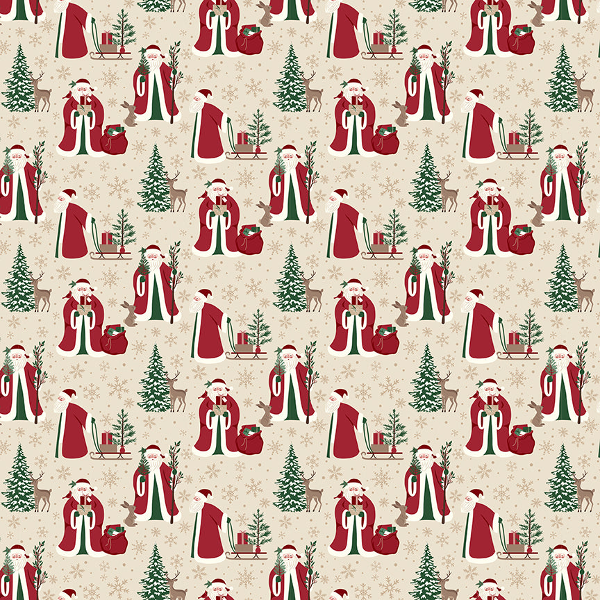 Christmas Time, Main C17820 Linen, Sold by the 1/2 Yard, PREORDER - Good Vibes Quilt Shop