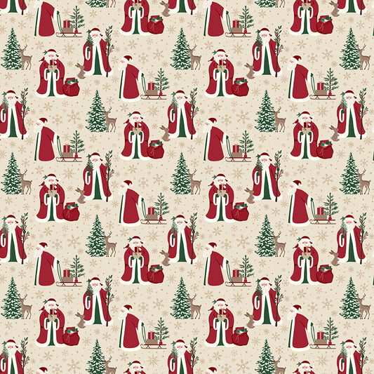 Christmas Time, Main C17820 Linen, Sold by the 1/2 Yard, PREORDER - Good Vibes Quilt Shop