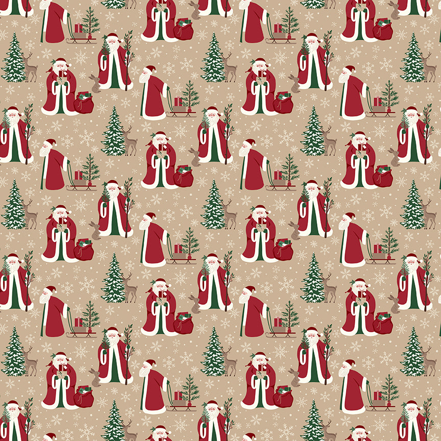Christmas Time, Main C17820 Tan, Sold by the 1/2 Yard, PREORDER - Good Vibes Quilt Shop