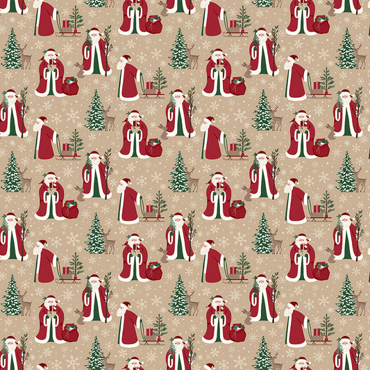 Christmas Time, Main C17820 Tan, Sold by the 1/2 Yard, PREORDER - Good Vibes Quilt Shop