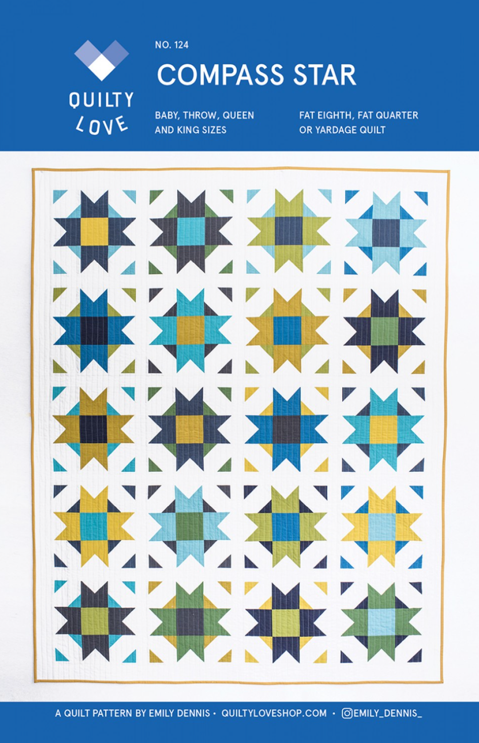 COMPASS STAR Quilty Love Pattern by Emily Dennis #124 - Good Vibes Quilt Shop