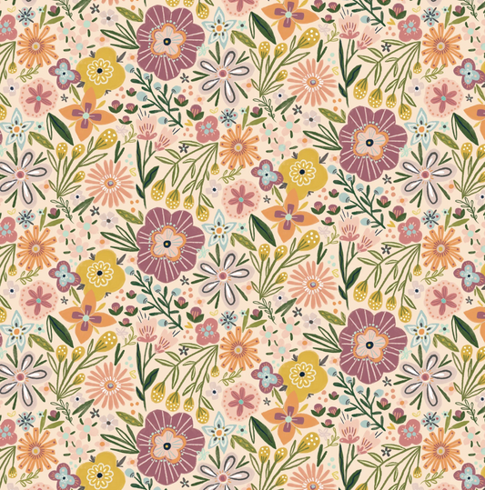 Cottage Charm, Bursting Blossom Peach CH24748, sold by the 1/2 yard - Good Vibes Quilt Shop