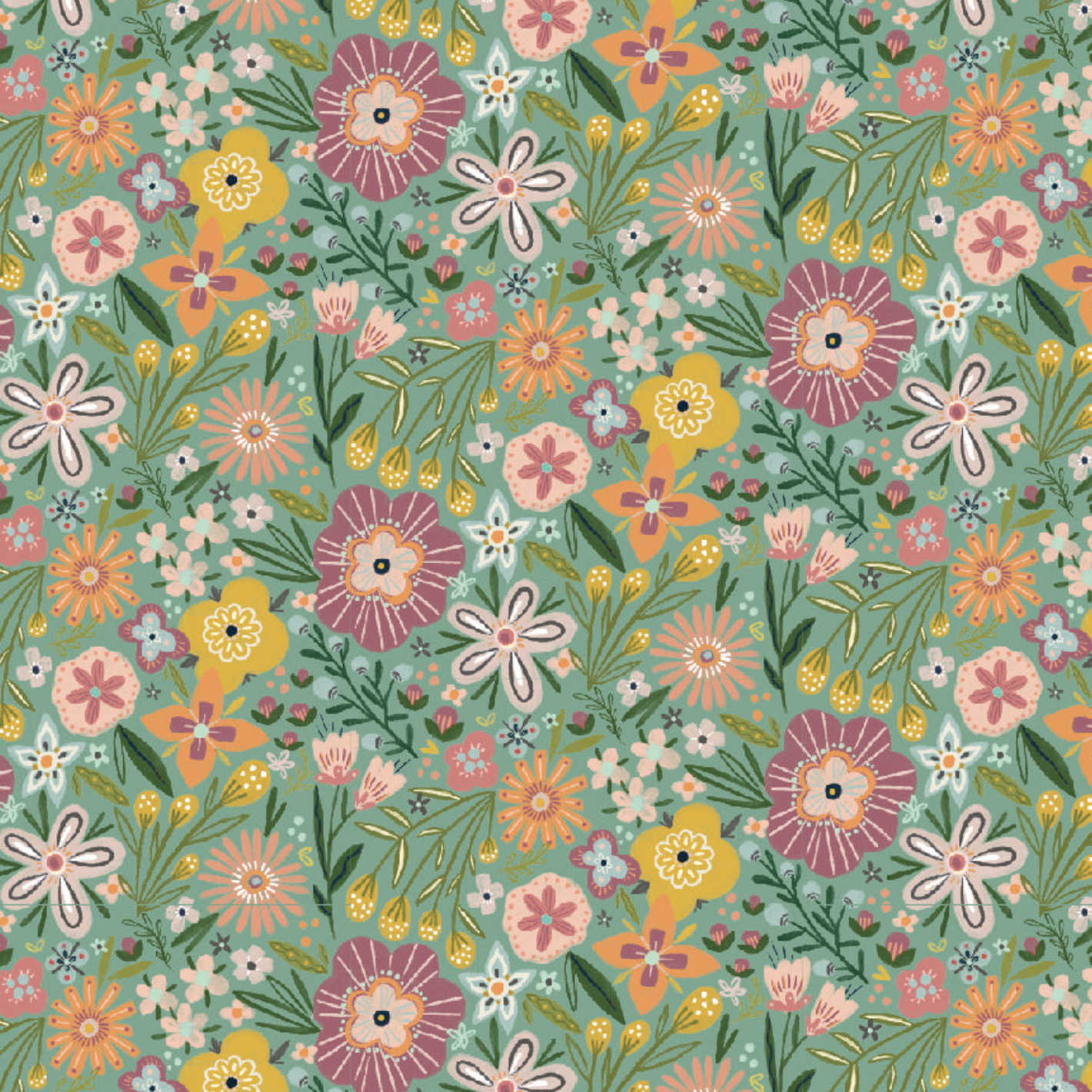 Cottage Charm, Bursting Blossom Teal CH24750, sold by the 1/2 yard, *PREORDER