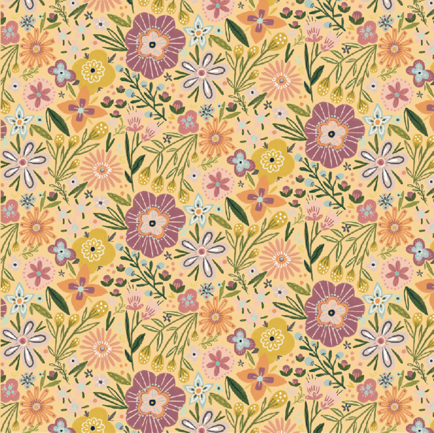 Cottage Charm, Bursting Blossom Yellow, CH24751, sold by the 1/2 yard, *PREORDER - Good Vibes Quilt Shop