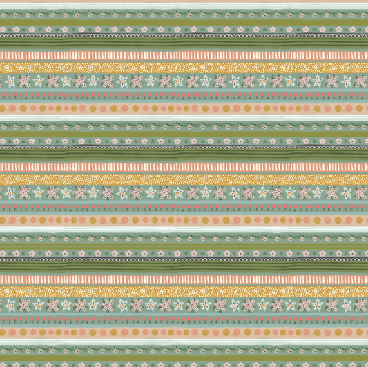Cottage Charm, Garden Stripe Teal, CH24760, sold by the 1/2 yard, *PREORDER