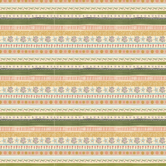 Cottage Charm, Garden Stripe Yellow, CH24758, sold by the 1/2 yard, *PREORDER - Good Vibes Quilt Shop