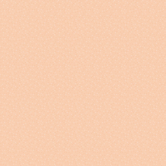 Apricot-colored Country Confetti fabric by Poppie Cotton, 1/2 yard piece with a playful confetti pattern.