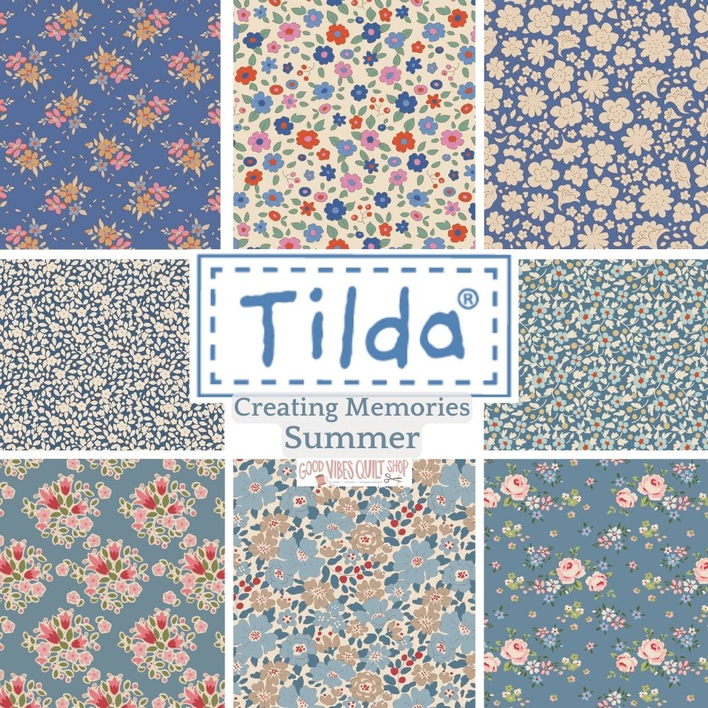 Brie Blue, 130131, Summer Creating Memories, sold by the 1/2 yard, *PREORDER - Good Vibes Quilt Shop