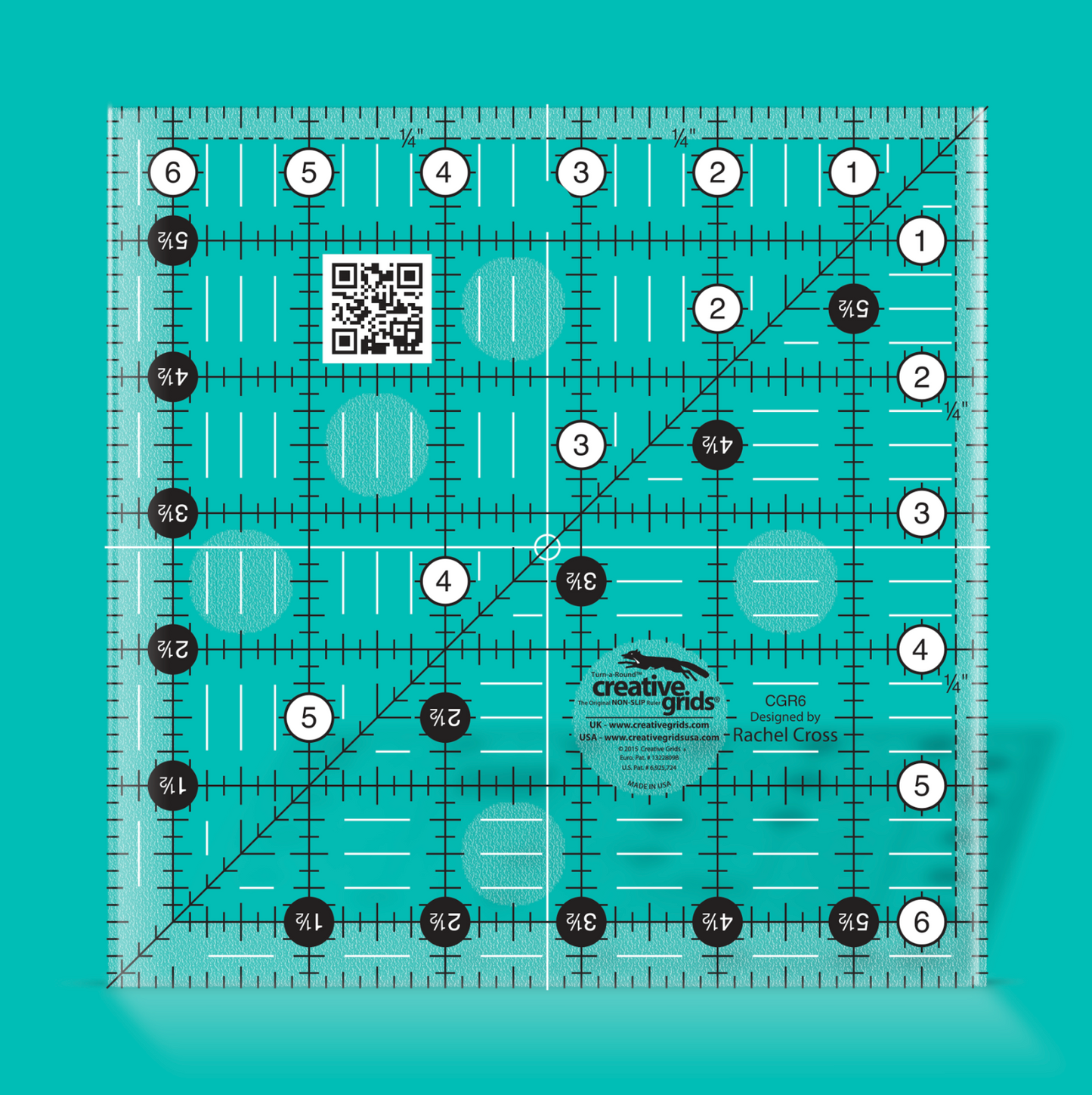 Creative Grids Quilt Ruler 6-1/2in Square, CGR6