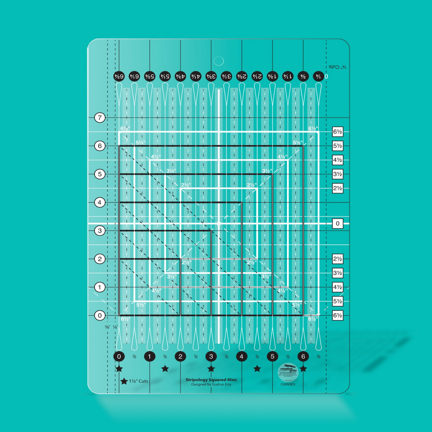 Creative Grids Stripology Mini Quilt Ruler, CGRGE3