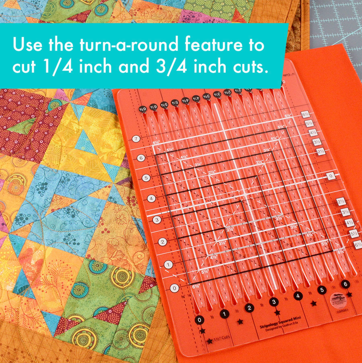 Creative Grids Stripology Mini Quilt Ruler, CGRGE3 - Good Vibes Quilt Shop