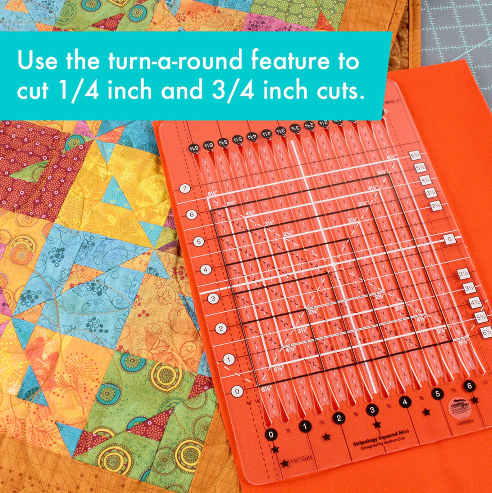 Creative Grids Stripology Mini Quilt Ruler, CGRGE3 - Good Vibes Quilt Shop