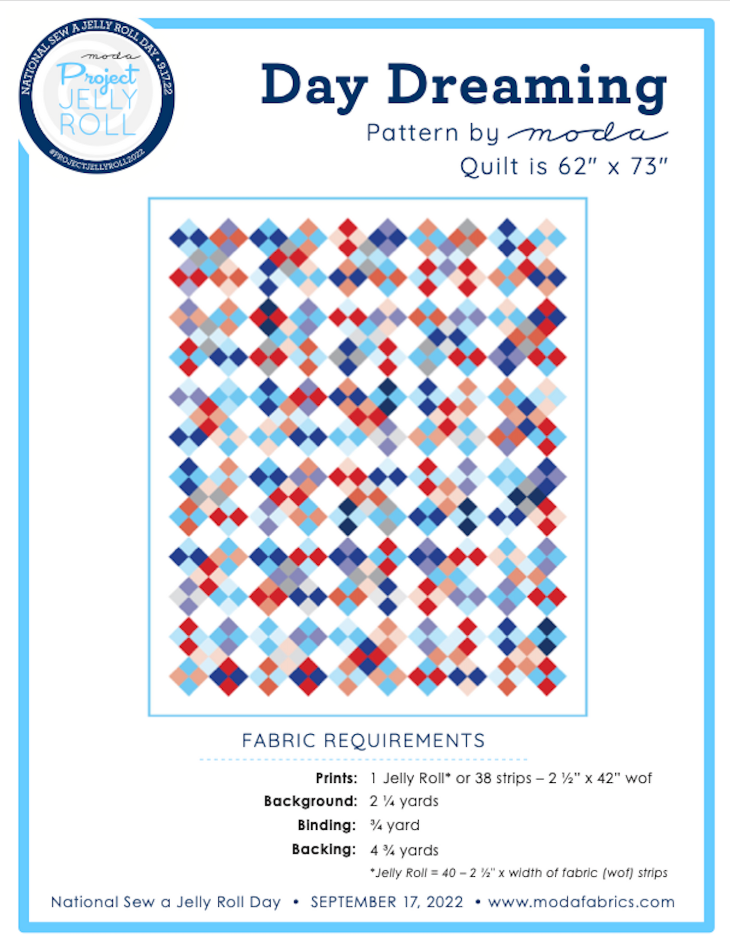 Day Dreaming, Project Jellyroll Pattern, FREE!