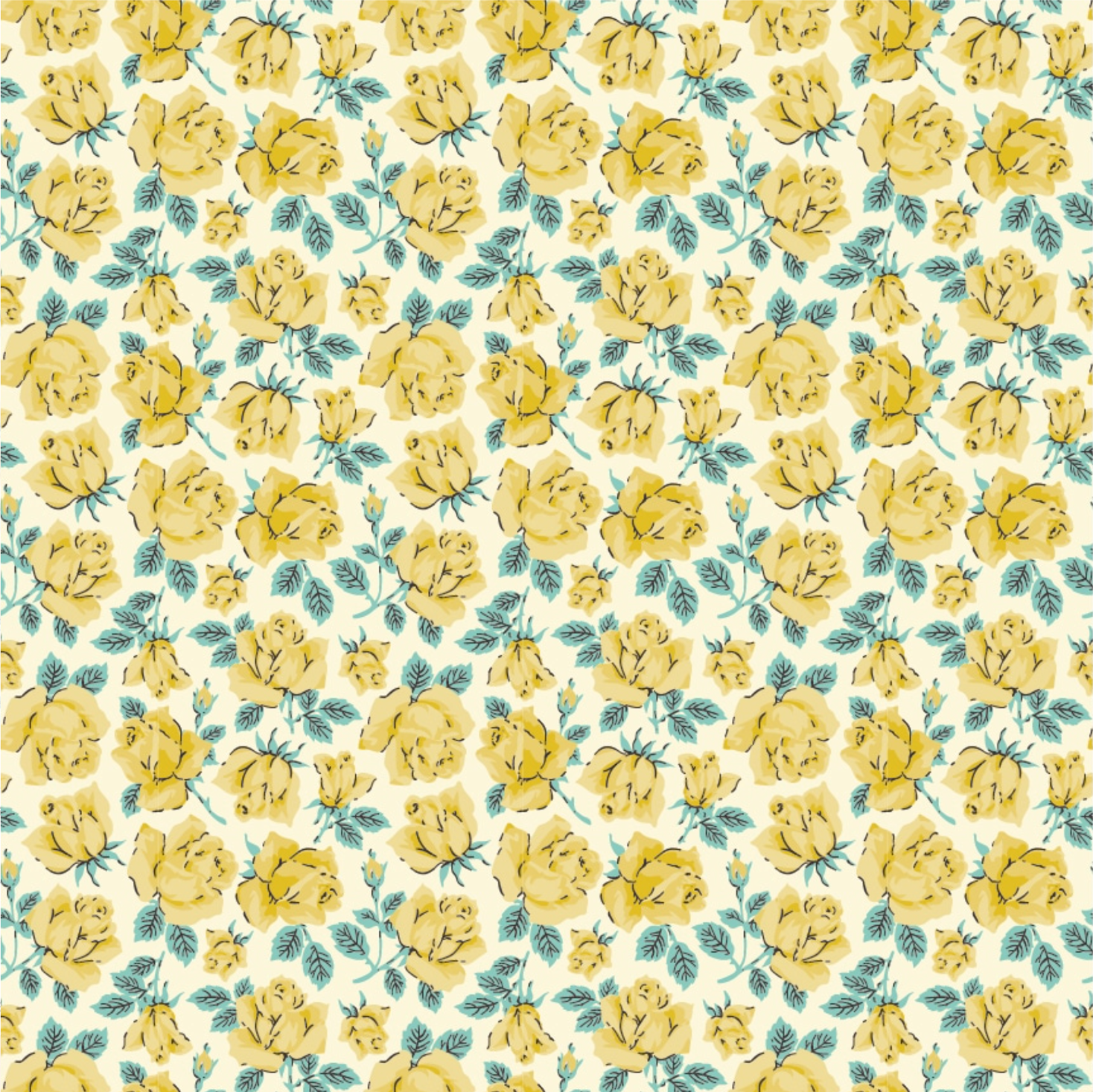 Delightful Department Store Carol’s Roses Yellow DS23204, sold by the 1/2 yard - Good Vibes Quilt Shop