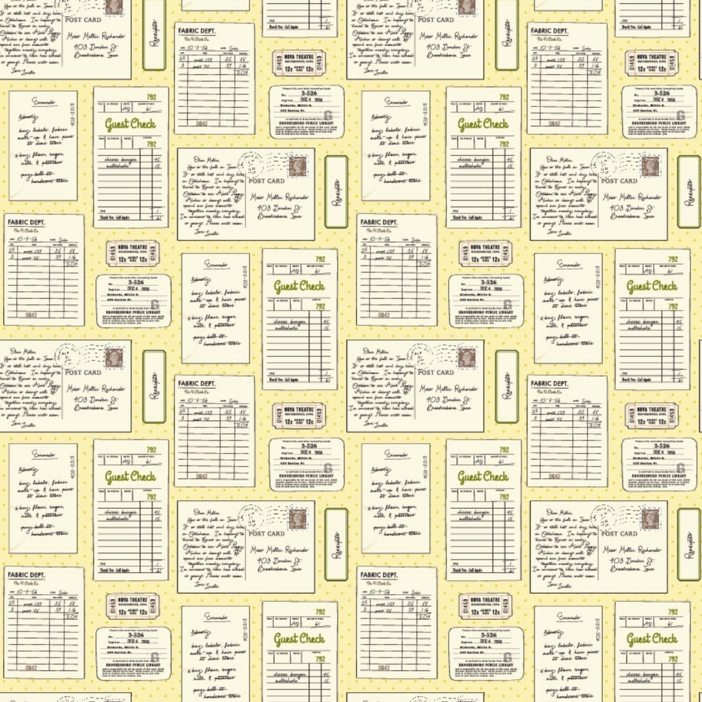 Delightful Department Store, Lunchdate, Yellow DS23207, sold by the 1/2 yard