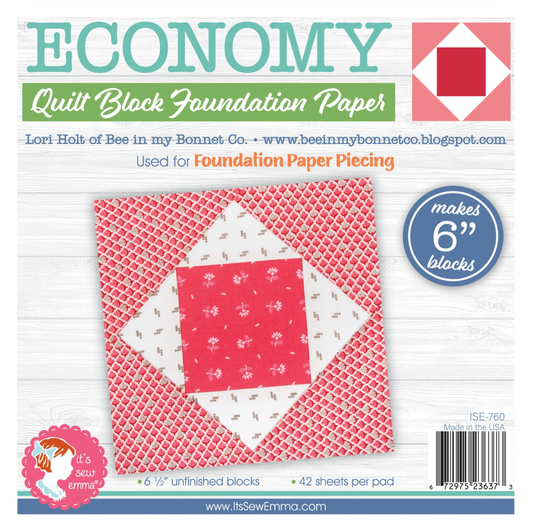 Economy 6" Quilt Block, Foundation Paper Piecing by Lori Holt
