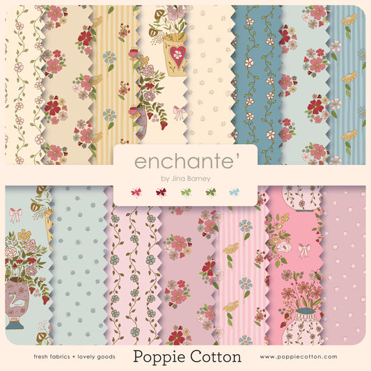 Enchante' 5" Charm Pack by Jina Barney for Poppie Cotton | 42 Pieces EC271318 | PREORDER!