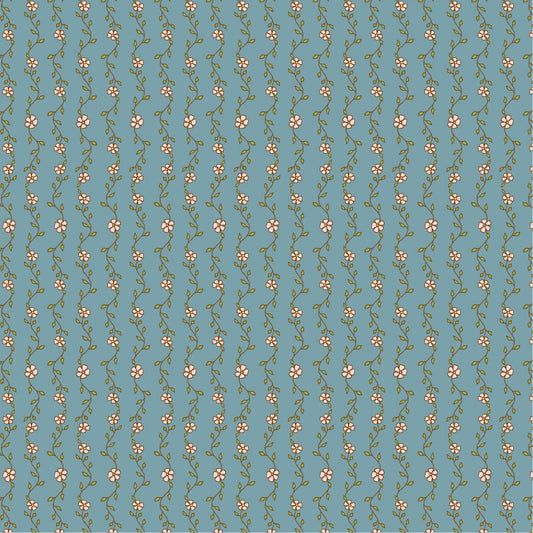 Enchante' Fabric by Jina Barney for Poppie Cotton | Mon Ami Bleu EC271302 | Sold by the 1/2 Yard | PREORDER!