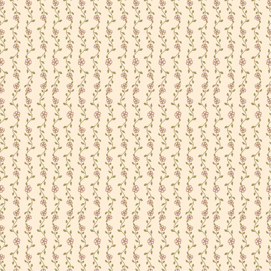 Enchante' Fabric by Jina Barney for Poppie Cotton | Mon Ami Creme EC271301 | Sold by the 1/2 Yard | PREORDER!