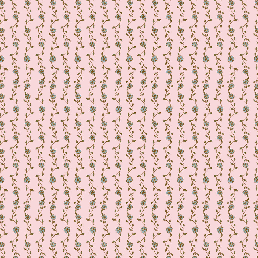 Enchante' Fabric by Jina Barney for Poppie Cotton | Mon Ami Rose EC271303 | Sold by the 1/2 Yard | PREORDER!