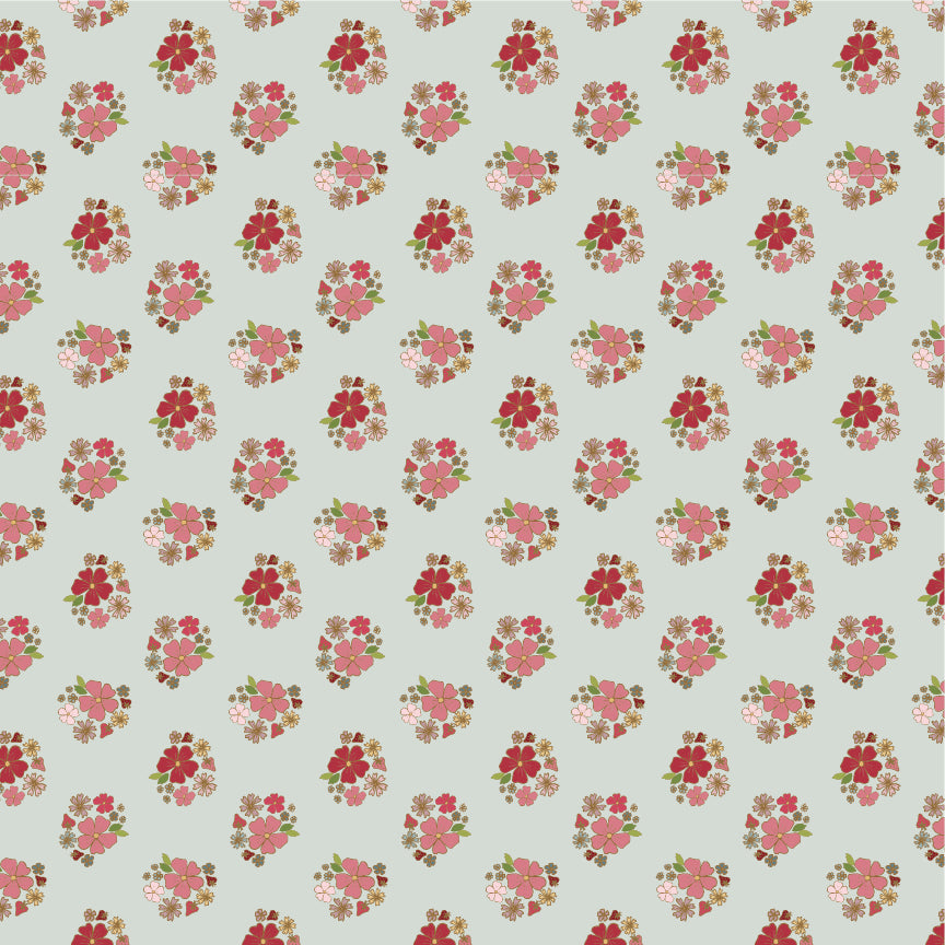 Enchante' Fabric by Jina Barney for Poppie Cotton | Oui Oui Bleu EC271305 | Sold by the 1/2 Yard | PREORDER!