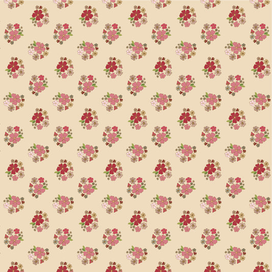 Enchante' Fabric by Jina Barney for Poppie Cotton | Oui Oui Creme EC271304 | Sold by the 1/2 Yard | PREORDER!