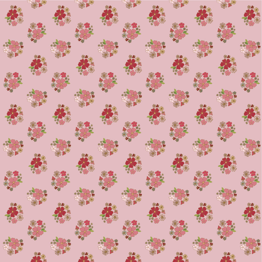 Enchante' Fabric by Jina Barney for Poppie Cotton | Oui Oui Pink EC271306 | Sold by the 1/2 Yard | PREORDER!