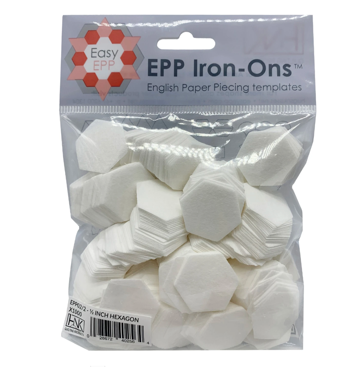 English Paper Piecing Shapes, 1/2" Hexie x 1000 Pack # EPP02-2 - Good Vibes Quilt Shop