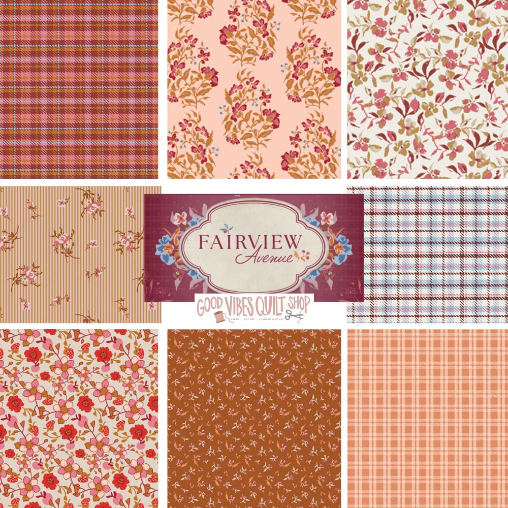 Fairview Avenue Fabric Collection, 16 Fat Quarters, FQW-FWA - Good Vibes Quilt Shop