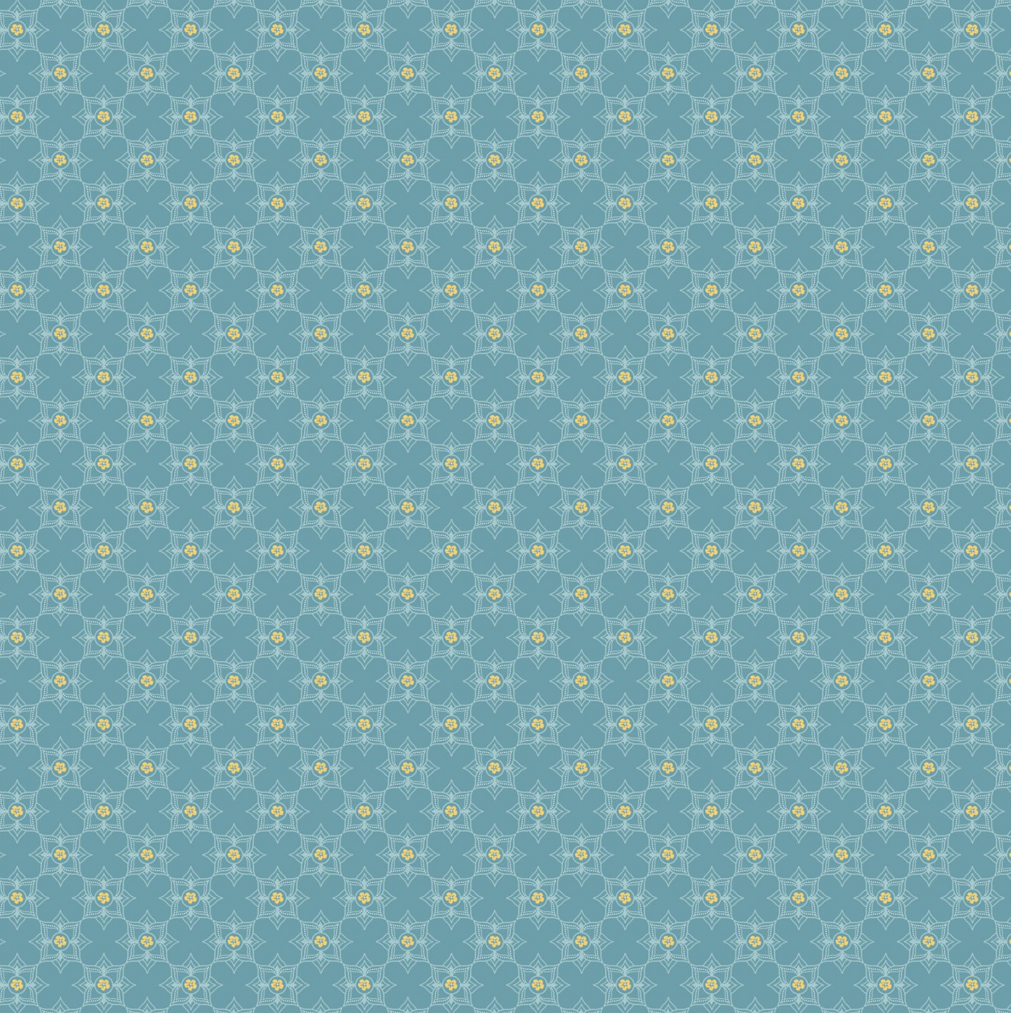 FarmGirls Unite Poppie Cotton Quilt Fabric FG20727, Sunshine & Cotton Blue