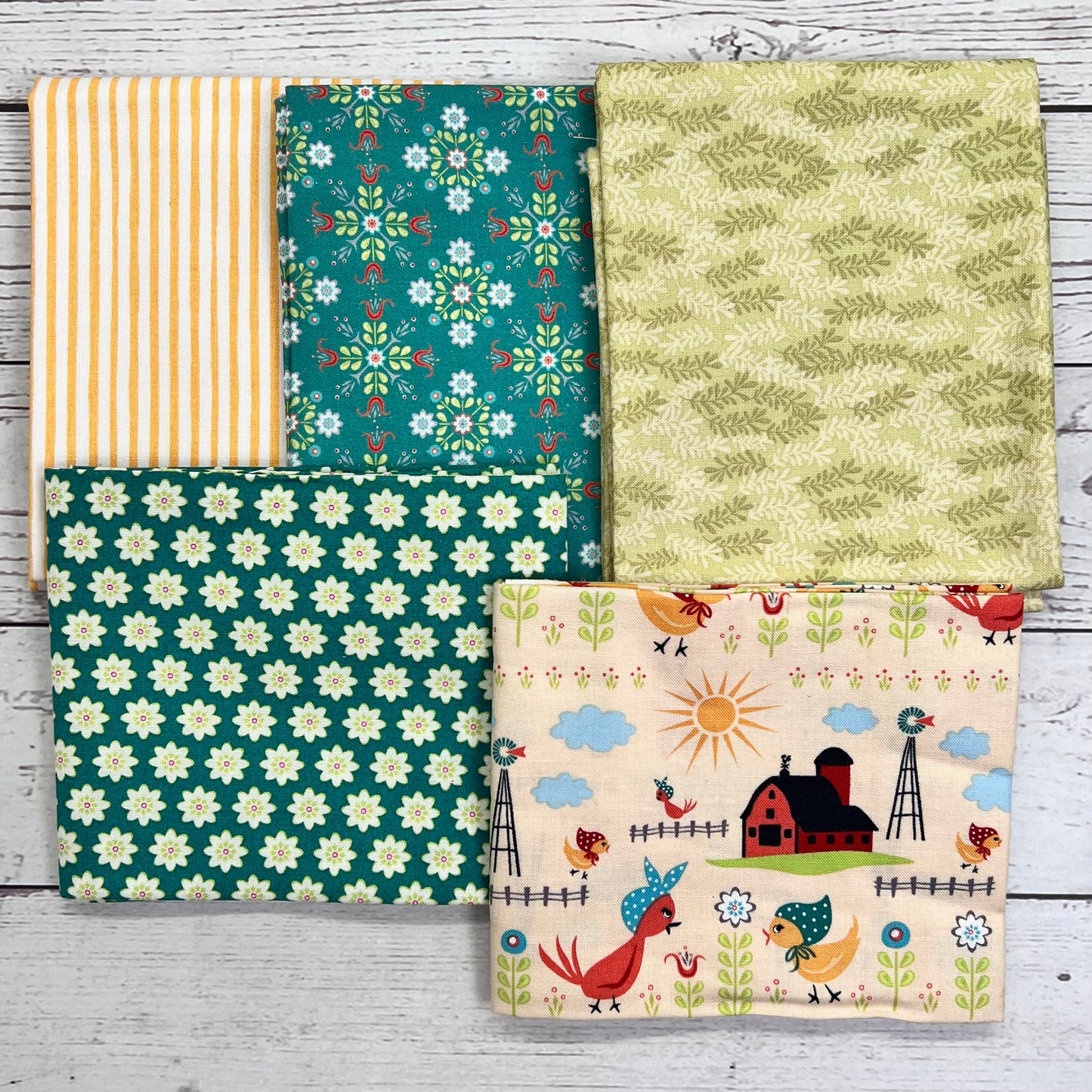 Fat Quarter Packs, FAT AND GROOVY, 5 Pieces