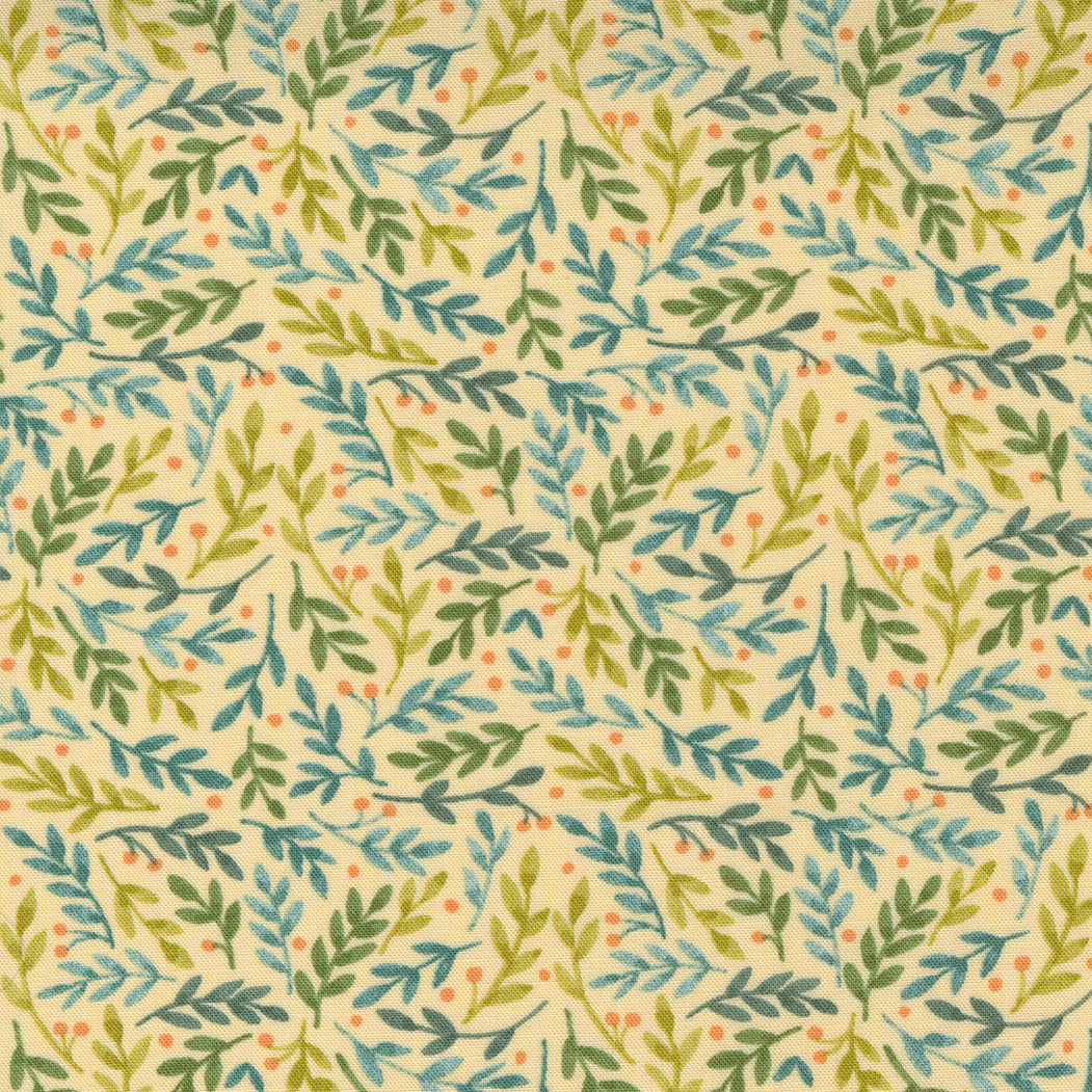 Effies Woods Ferns Small Floral Goldenrod, 56015 12, sold by the 1/2 yard