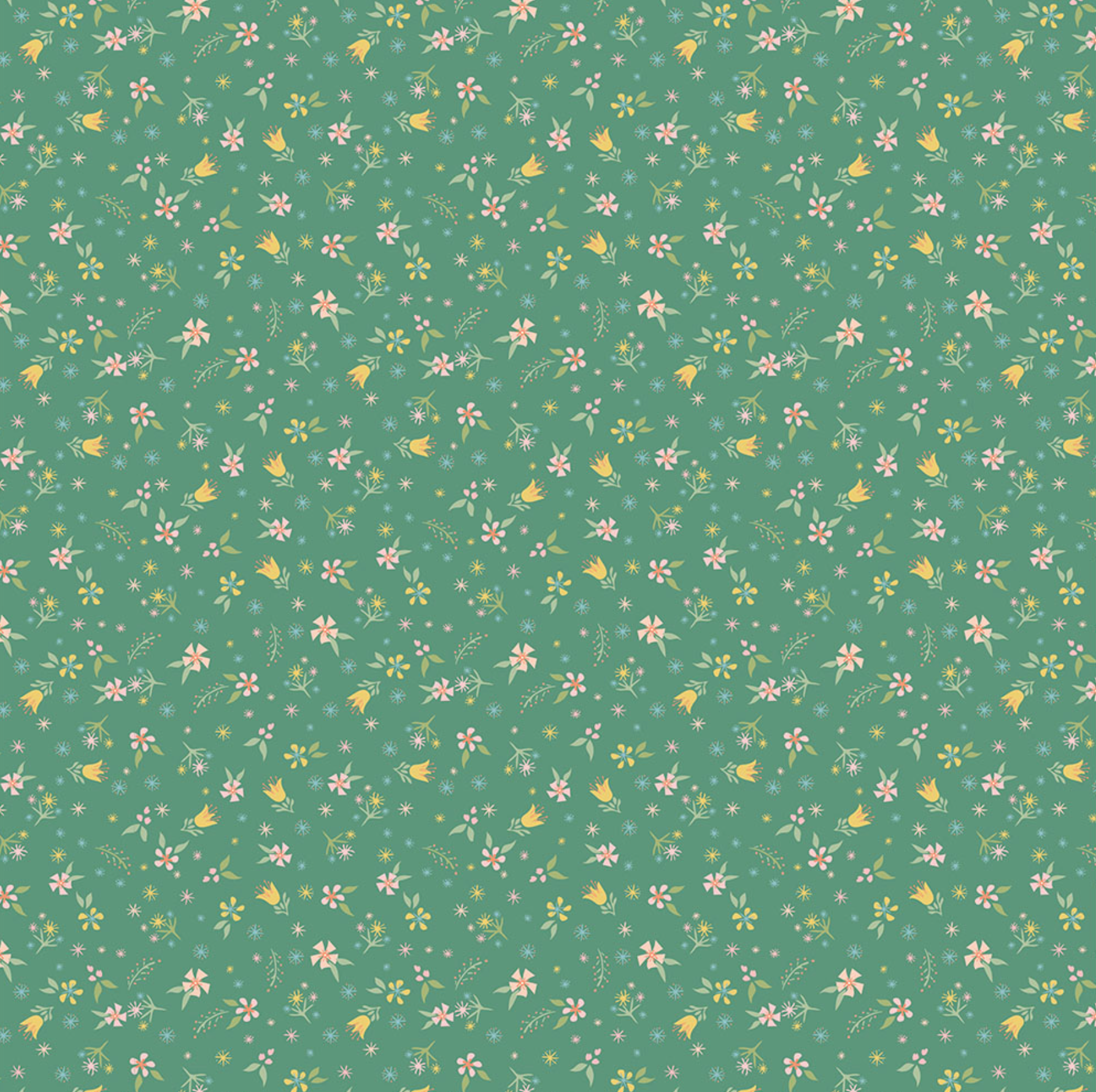 Finding Wonder Fabric, Blossom, Green, FW24204, sold by the 1/2 yard - Good Vibes Quilt Shop