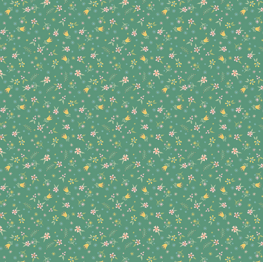 Finding Wonder Fabric, Blossom, Green, FW24204, sold by the 1/2 yard - Good Vibes Quilt Shop