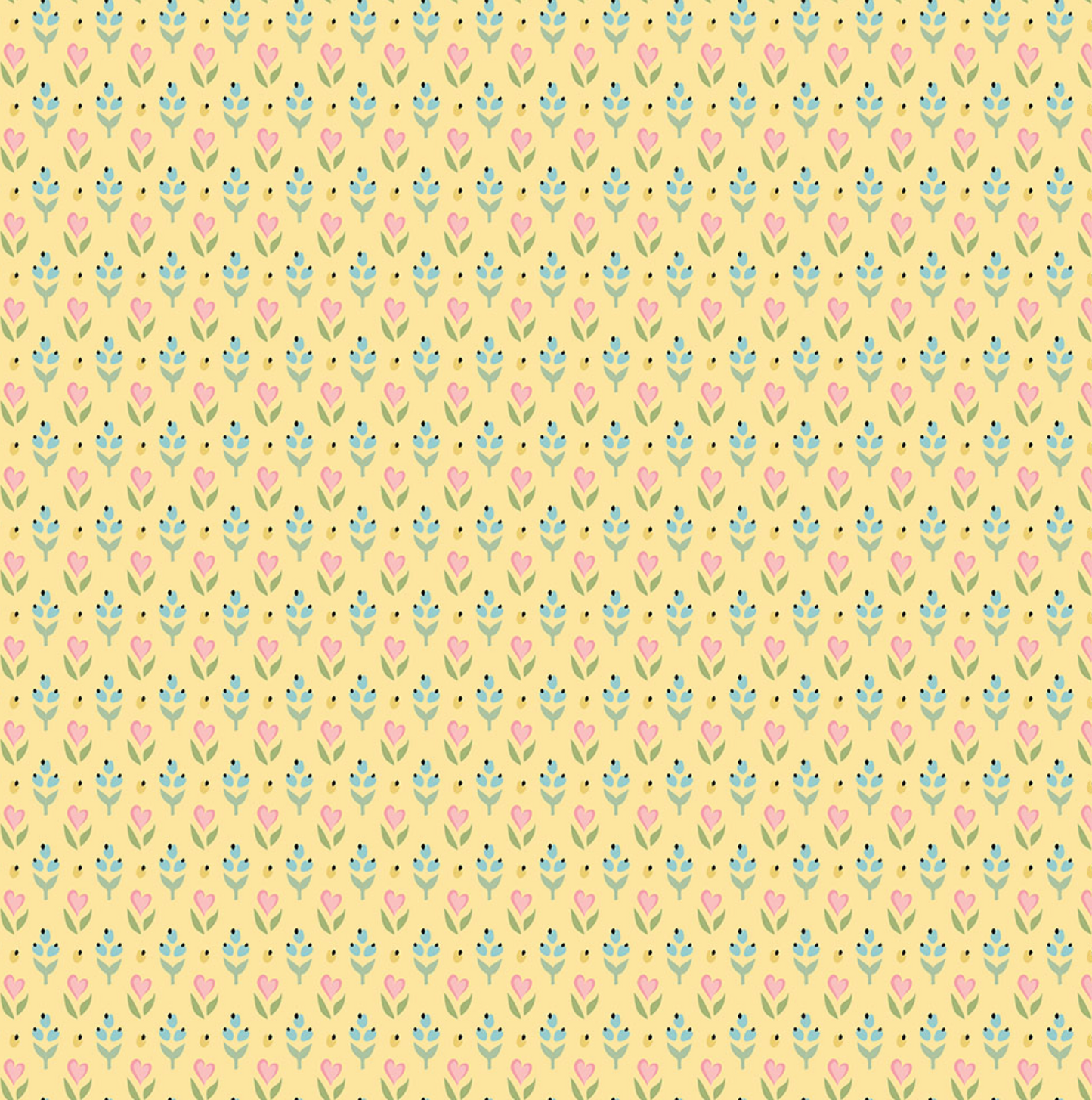 Finding Wonder Fabric, Hearts and Berries, Yellow, FW24216, sold by the 1/2 yard, *PREORDER