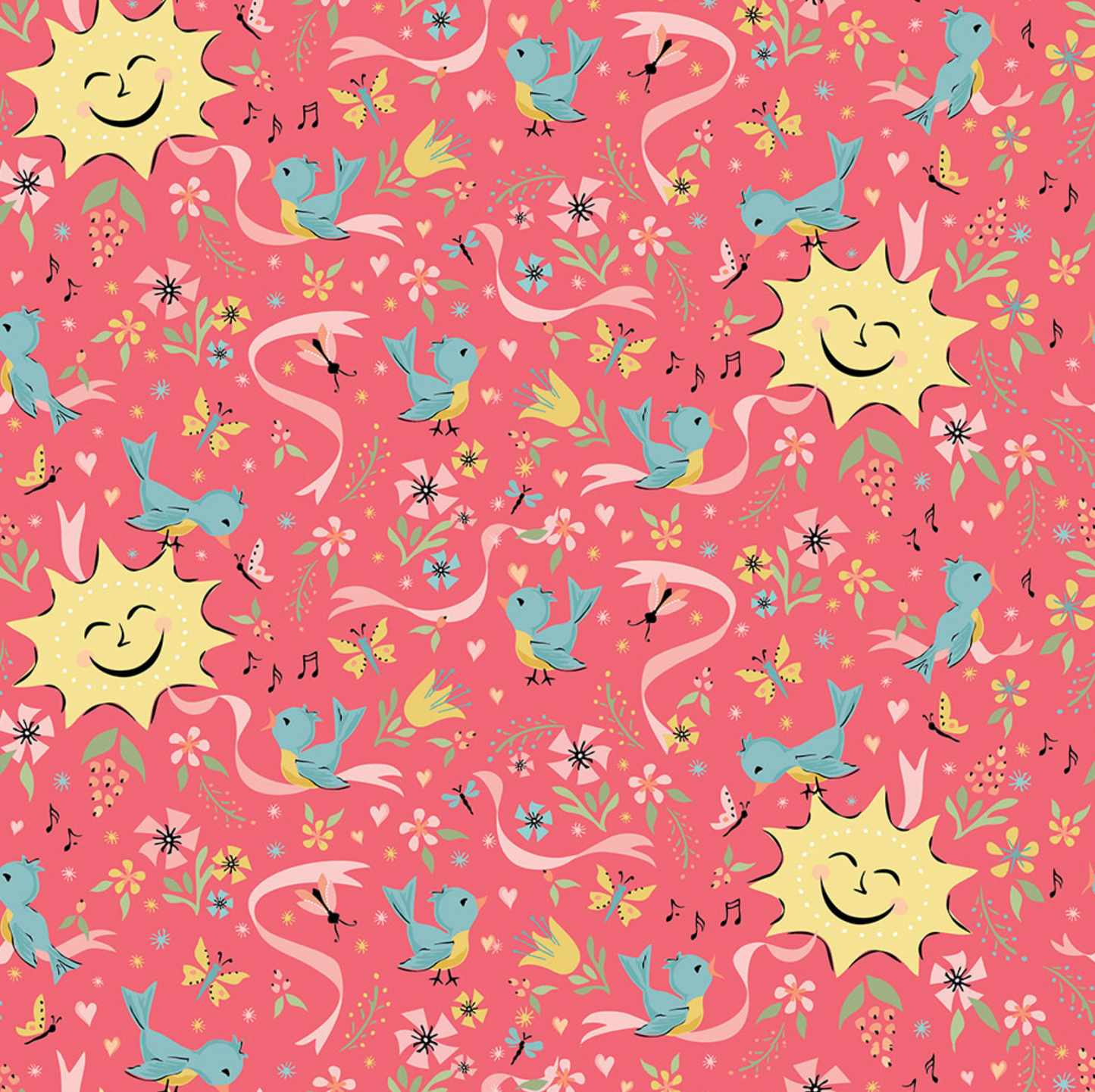 Finding Wonder Fabric, Sunshine Pink, FW24202, sold by the 1/2 yard, *PREORDER
