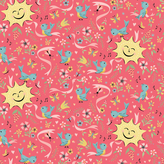 Finding Wonder Fabric, Sunshine Pink, FW24202, sold by the 1/2 yard