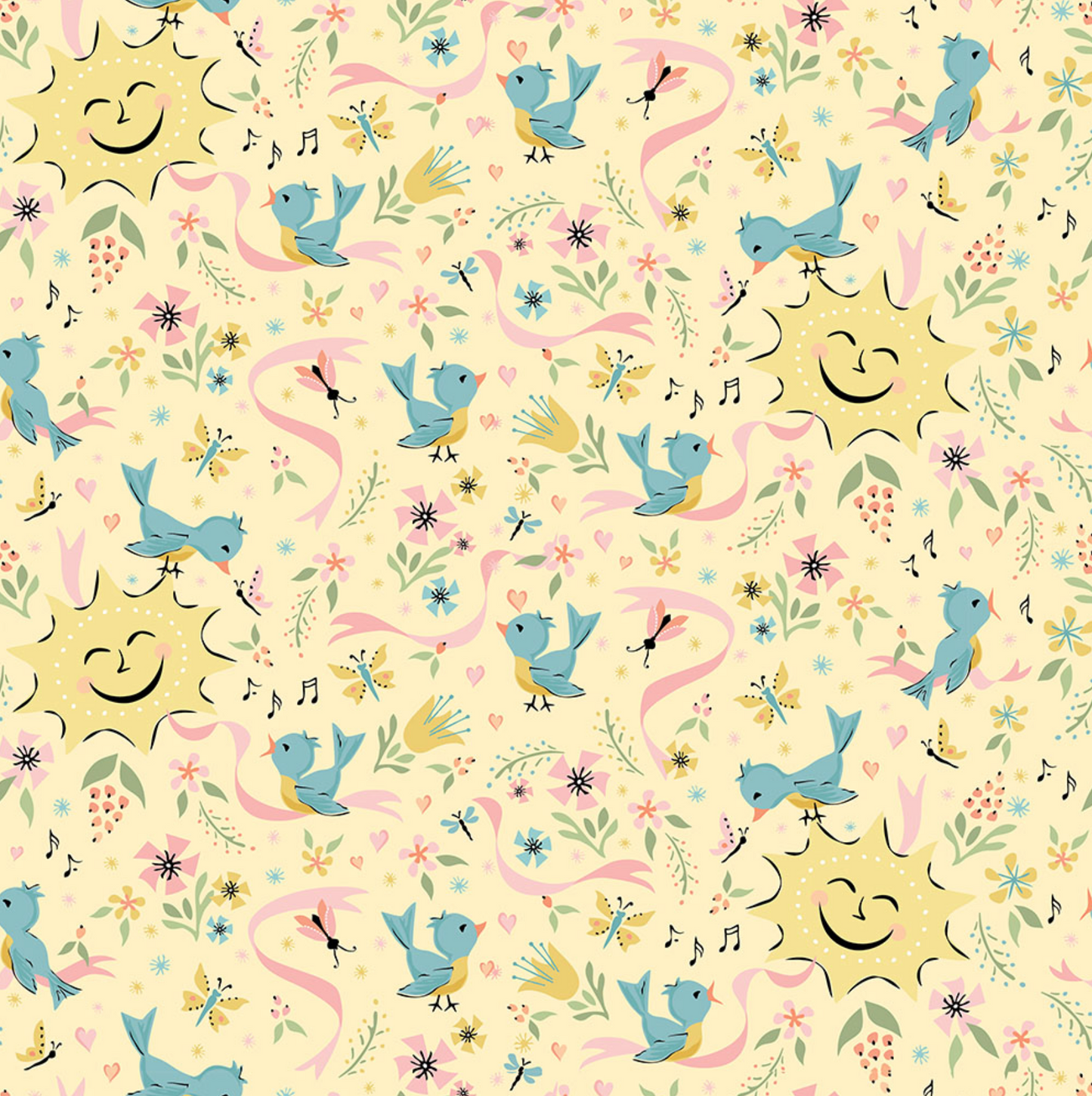 Finding Wonder Fabric, Sunshine Yellow, FW24201, sold by the 1/2 yard, *PREORDER