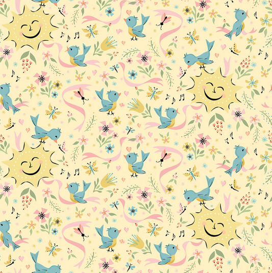 Finding Wonder Fabric, Sunshine Yellow, FW24201, sold by the 1/2 yard