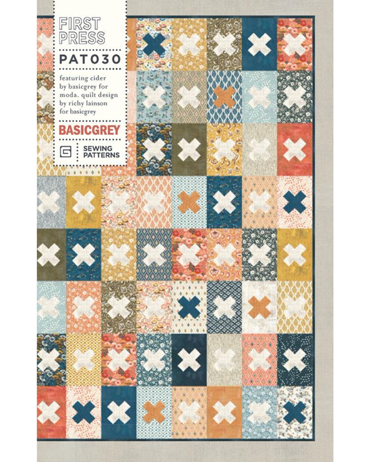 First Press Quilt Pattern, by Basic Grey, PAT030, 2 Layer Cakes Friendly