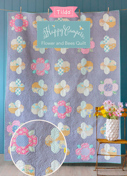 Flower Bees Quilt, from Happy Camper Collection, a Tilda FREE World Pattern