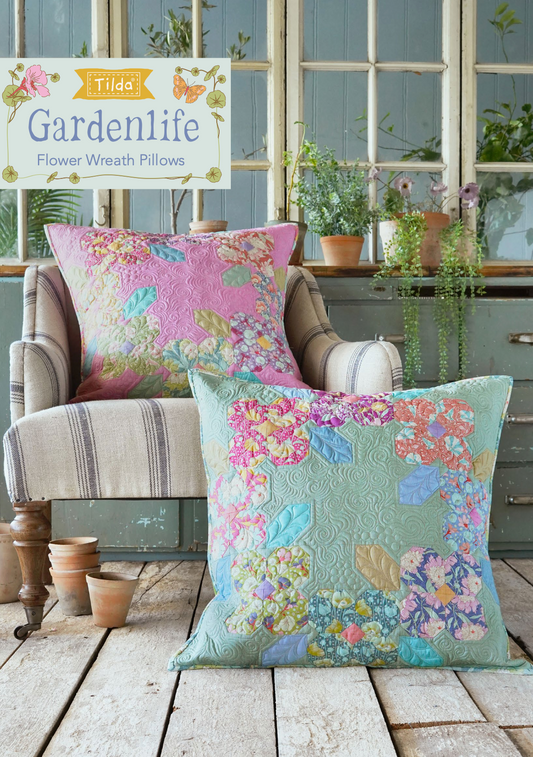 Flower Wreath Pillows, from Garden Life Collection, a Tilda FREE World Pattern