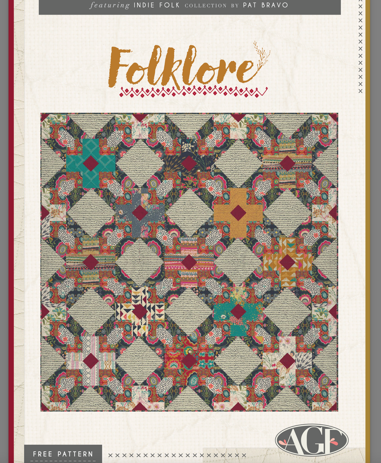 Folklore Quilt, an Art Gallery Fabrics FREE Pattern