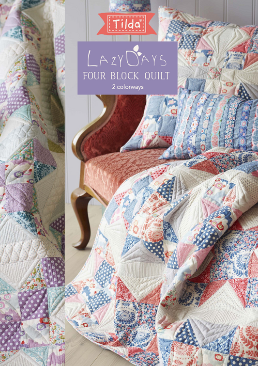 Four Block Quilt, from Lazy Days Collection, a Tilda FREE World Pattern